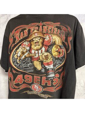 Vintage San Francisco 49ers Character Miner Graphic T Shirt Mens L Majestic